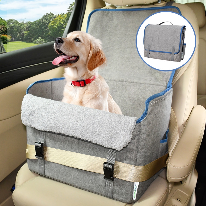 DCS-1613GR  Briefcase Shape Dog Booster Car Seat, Grey