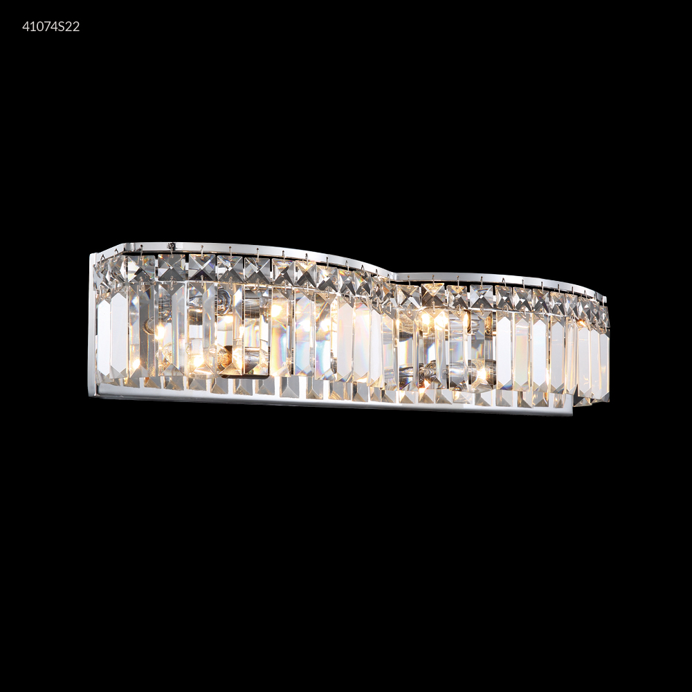 22 in. 4 Light Silver Vanity Wall Light, Imperial Crystal - Clear