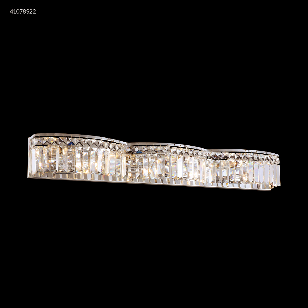 33 in. 8 Light Silver Vanity Wall Light, Imperial Crystal - Clear