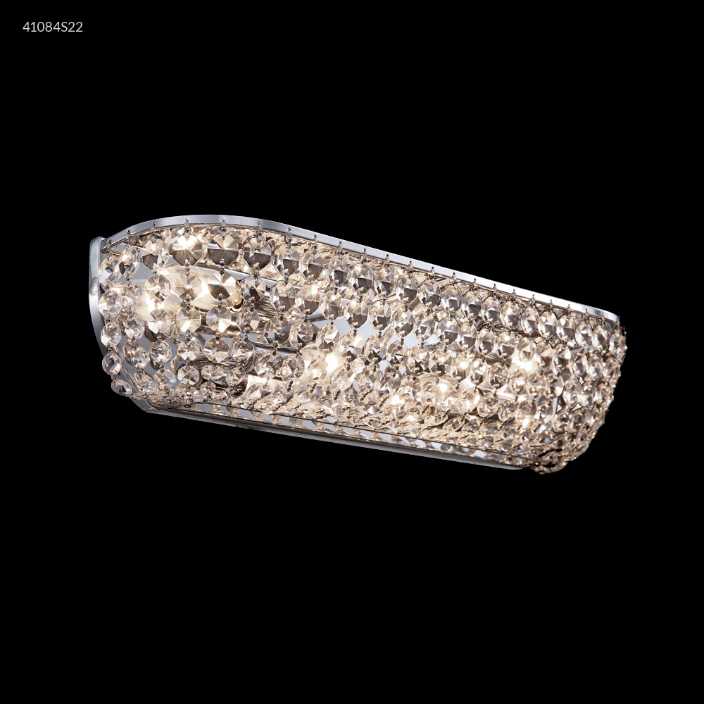 22 in. 4 Light Silver Vanity Wall Light, Imperial Crystal - Clear