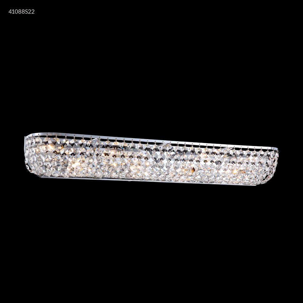 33 in. 8 Light Silver Vanity Wall Light, Imperial Crystal - Clear