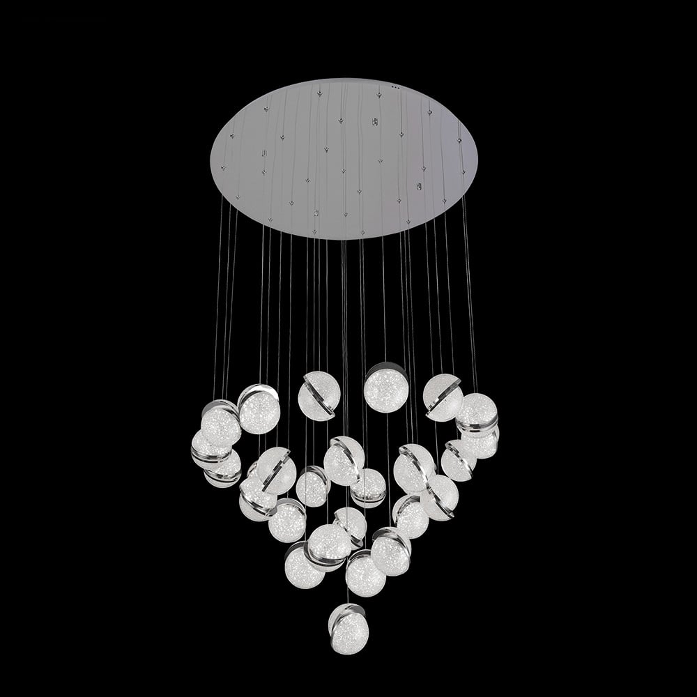 96580S22 50 in. Crystal-Ice Collection Crystal Chandelier - Silver