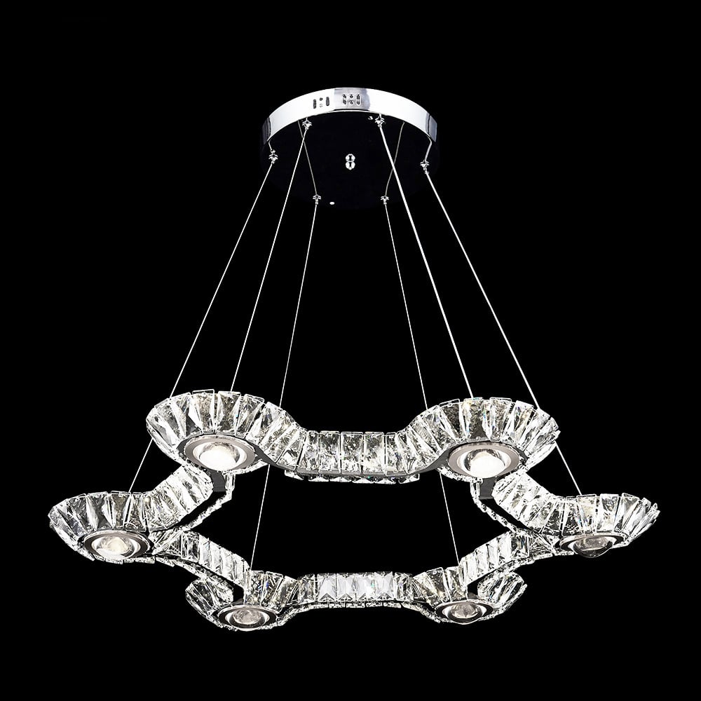 96592S22 30 in. Galaxy Collection Acrylic Chandelier - Silver