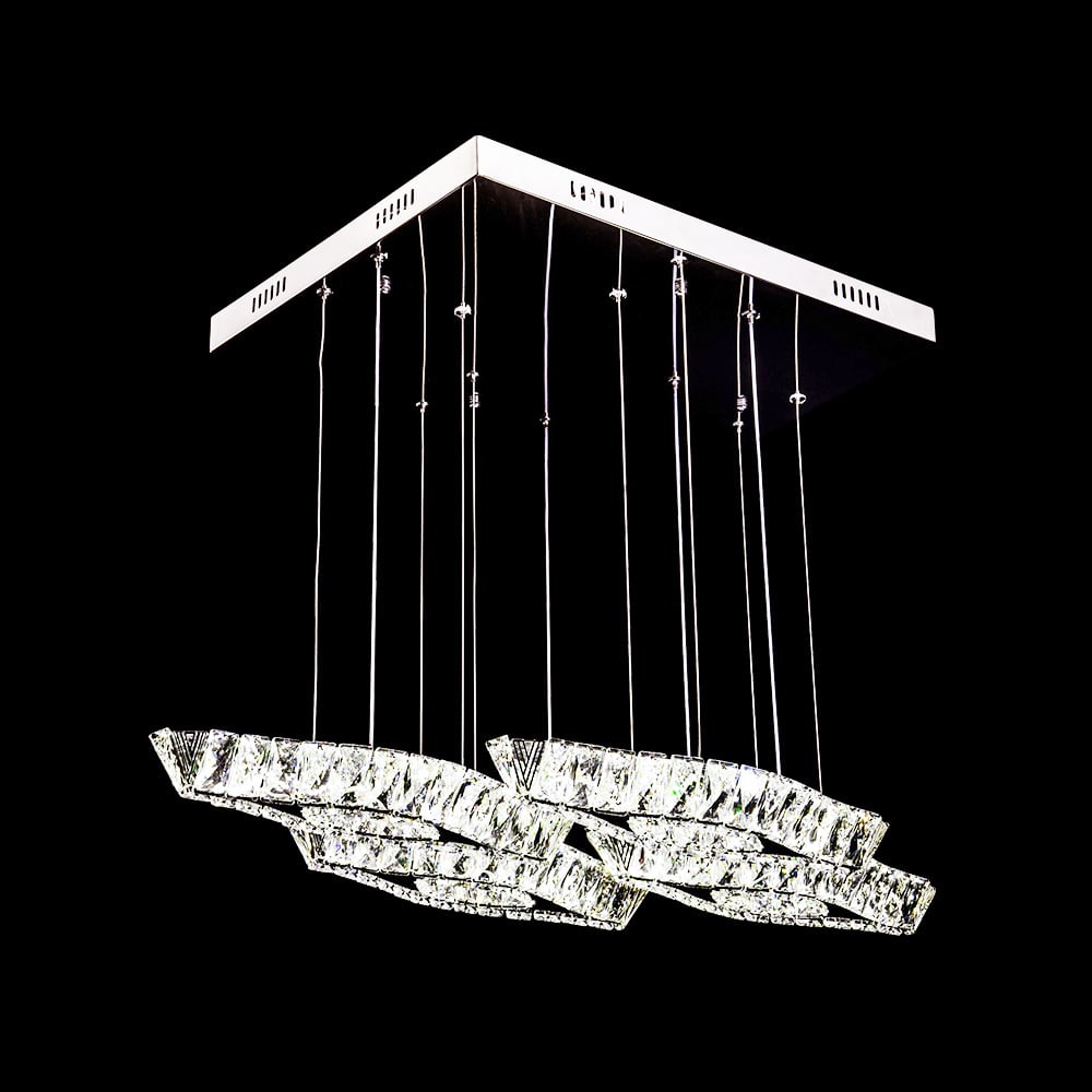 96596S22 17 in. Galaxy Collection Acrylic Chandelier - Silver