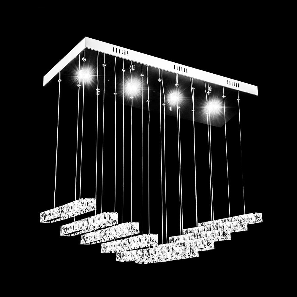 96598S22 12 in. Galaxy Collection Acrylic Chandelier - Silver