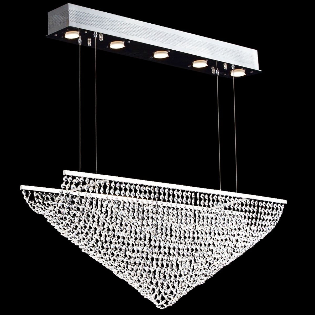 40719S22 39 in. Contemporary Bar Ceiling Mount Chandelier, Silver
