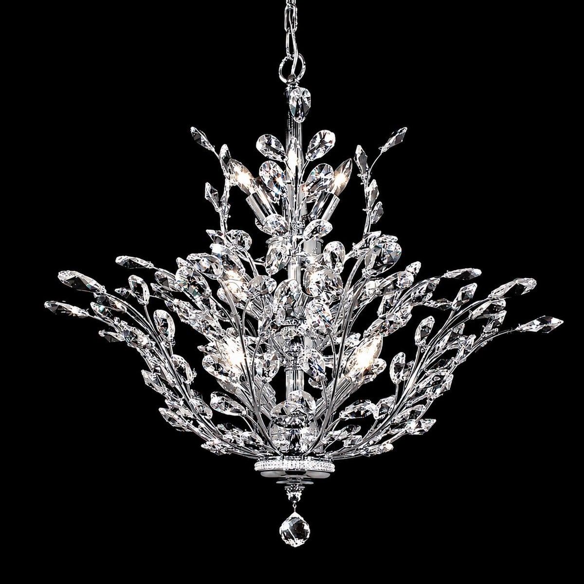 94457SB22 27 in. Florale Ceiling Mount Chandelier, Satin Black