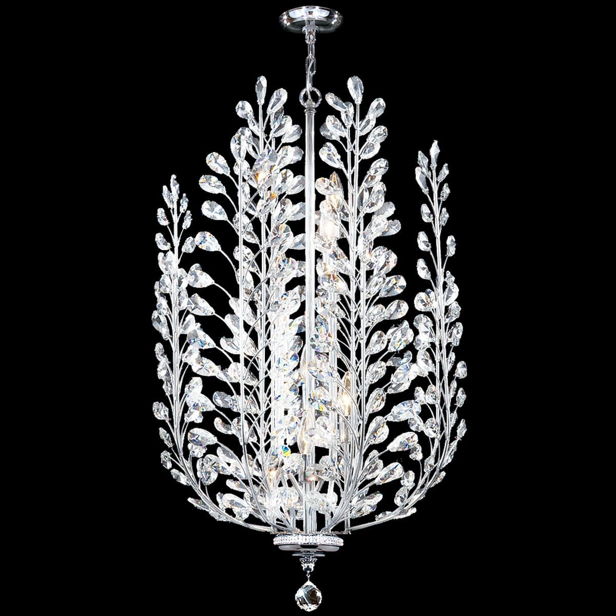 94460S22 21 in. Florale Ceiling Mount Chandelier, Silver