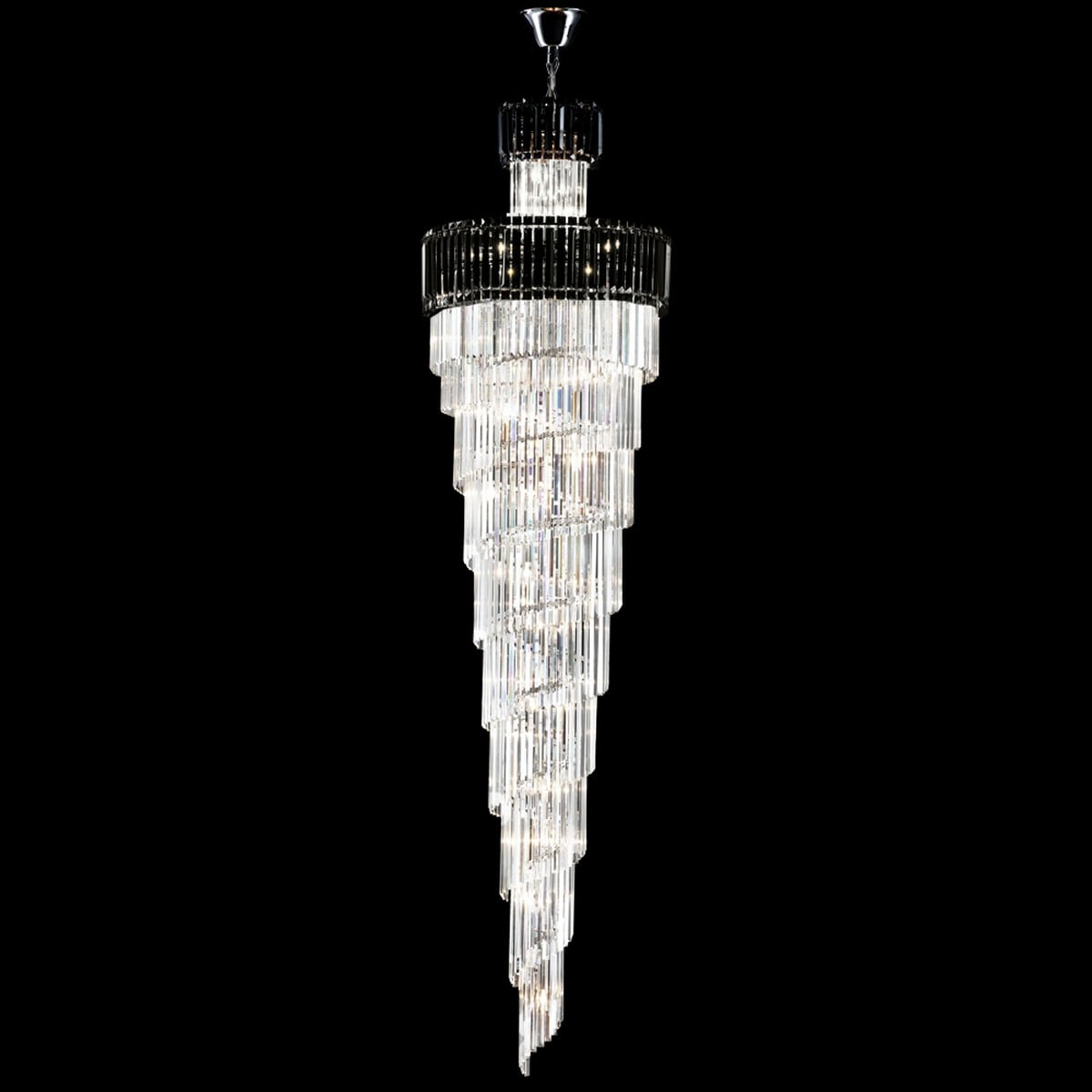 97008S2JA 32 in. Europa Contemporary Ceiling Mount Entry Ceiling Mount Chandelier, Silver