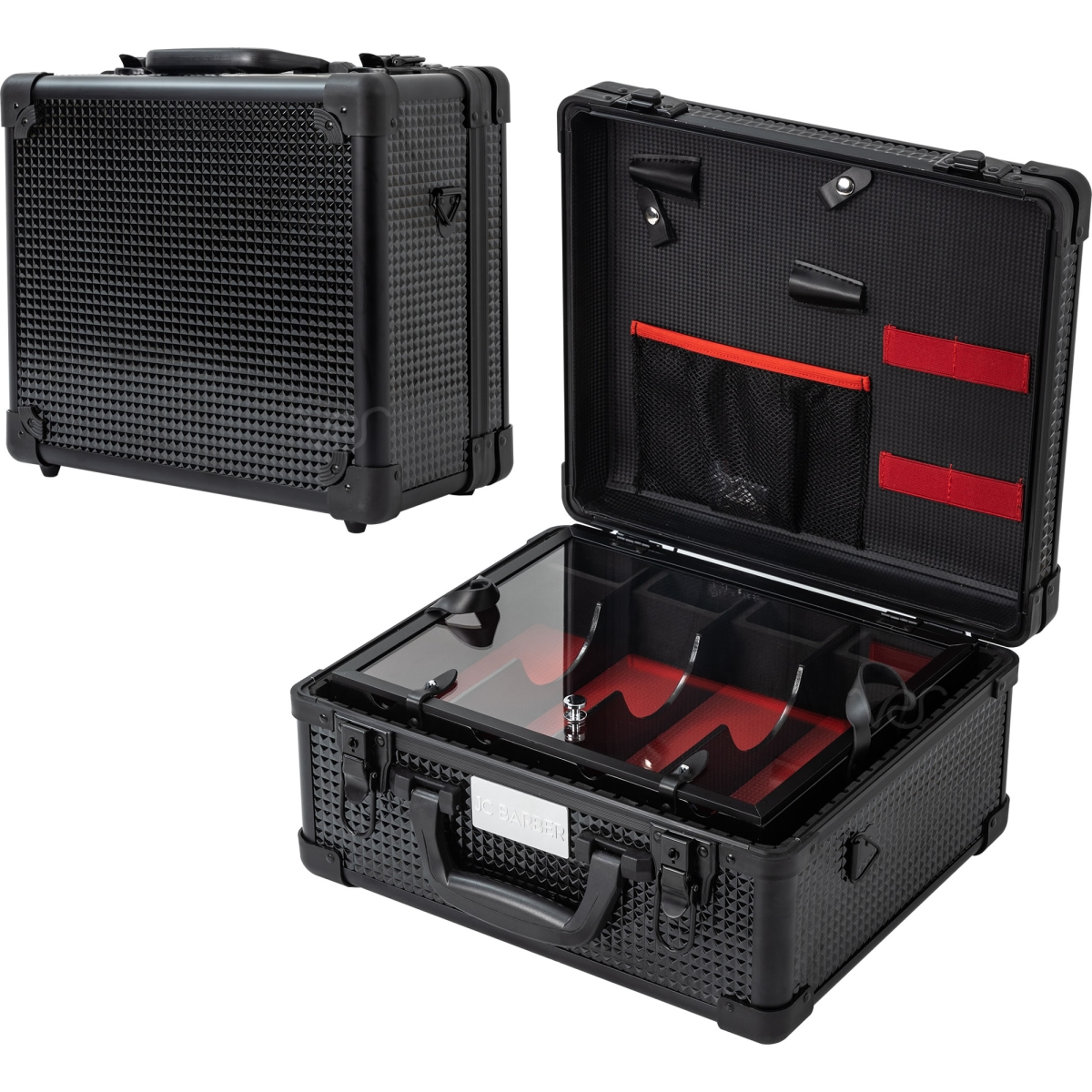 Picture of Jcbarber JBC001-152 Black Ice Cube Professional Barber Portable Travel Case with 4 Clippers Removable Tray