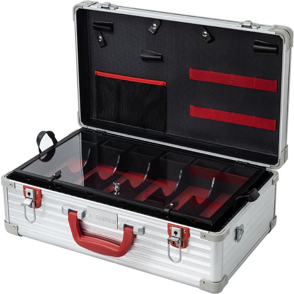 Picture of JC Barber JBC004-11 Black & Red 6 Clippers Barber Travel Case