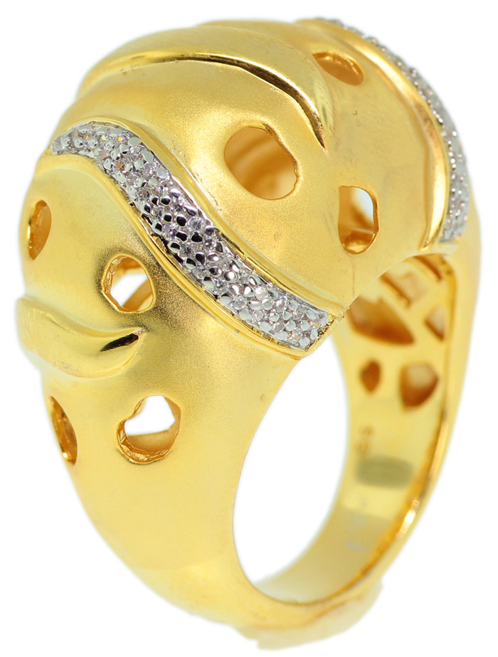 Picture of 925 Sterling Silver Gold Plated Micro Pave CZ Ring - FNCDLS02
