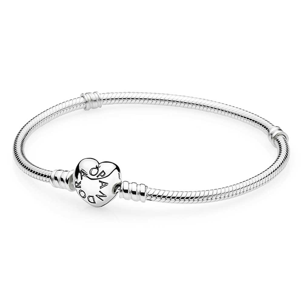 Picture of Pandora Moments Silver Bracelet with Heart Clasp 16CM - 590719-16