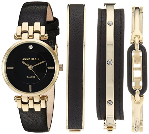 Leather Bangle Set And Ladies Watch AK-2684BKST