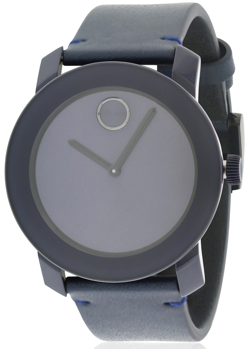 Bold Leather Mens Watch, Blue -  Movado, MO852218