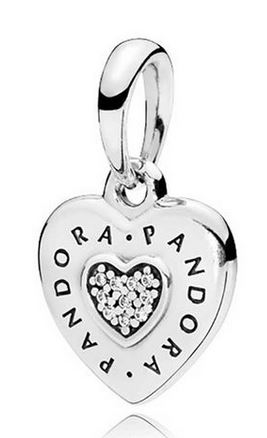 Signature Heart Pendant - Clear - Sterling Silver - Elegant Design