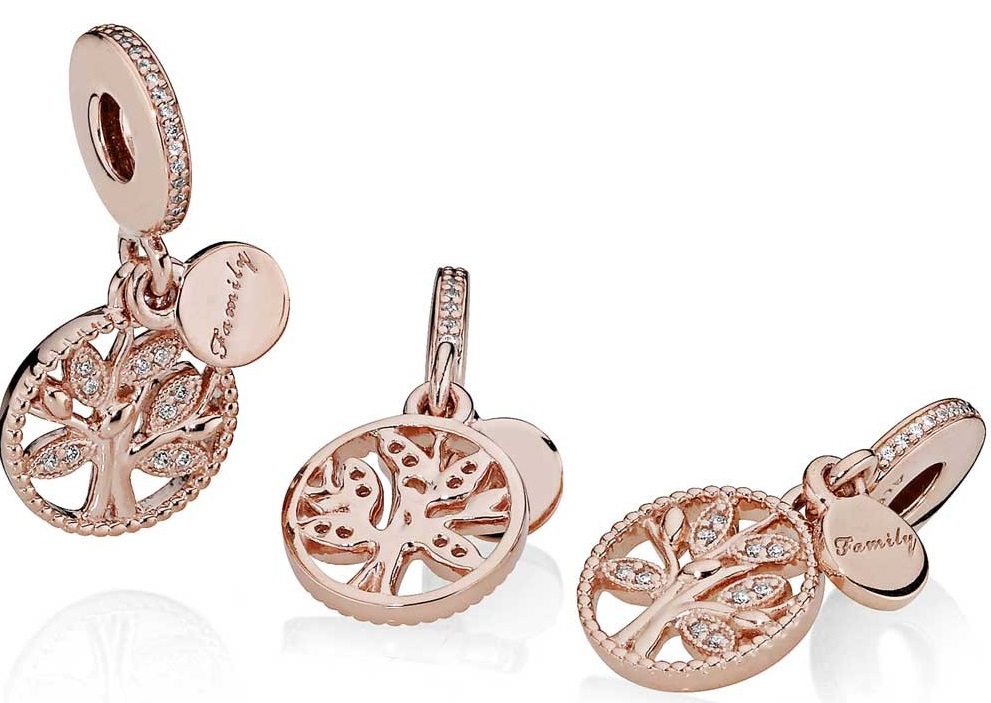 Family Heritage Dangle Clear CZ Charm