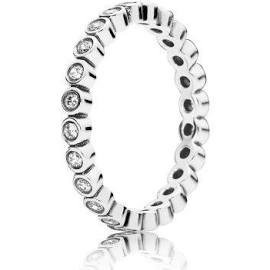 Alluring Clear Stackable Ring - Sterling Silver - Size 50 - Classic Design
