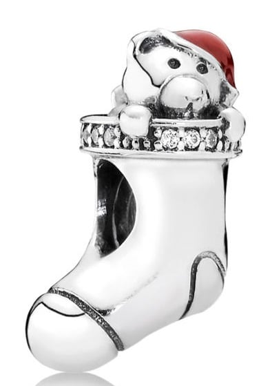 791773CZ Christmas Stocking Charm, Red Enamel & Clear CZ -  Pandora