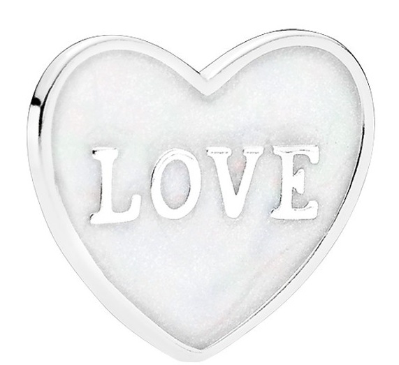 792119EN23 Love Heart Locket Plate, Medium