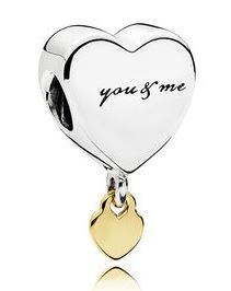 796558 Two Hearts Dangle Charm