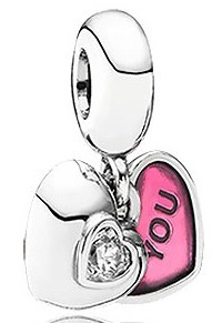 791244CZ You & Me Two-Part Dangle Charm