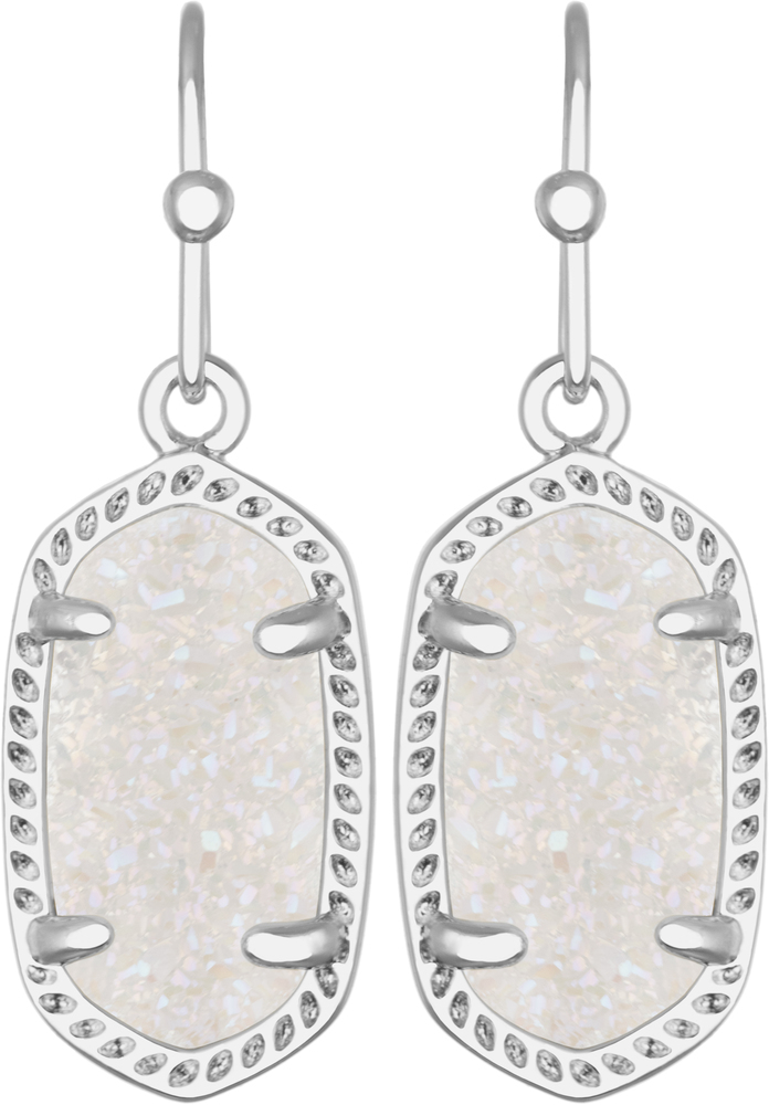 4217711449 Lee Rhodium Earrings  Iridescent Drusy