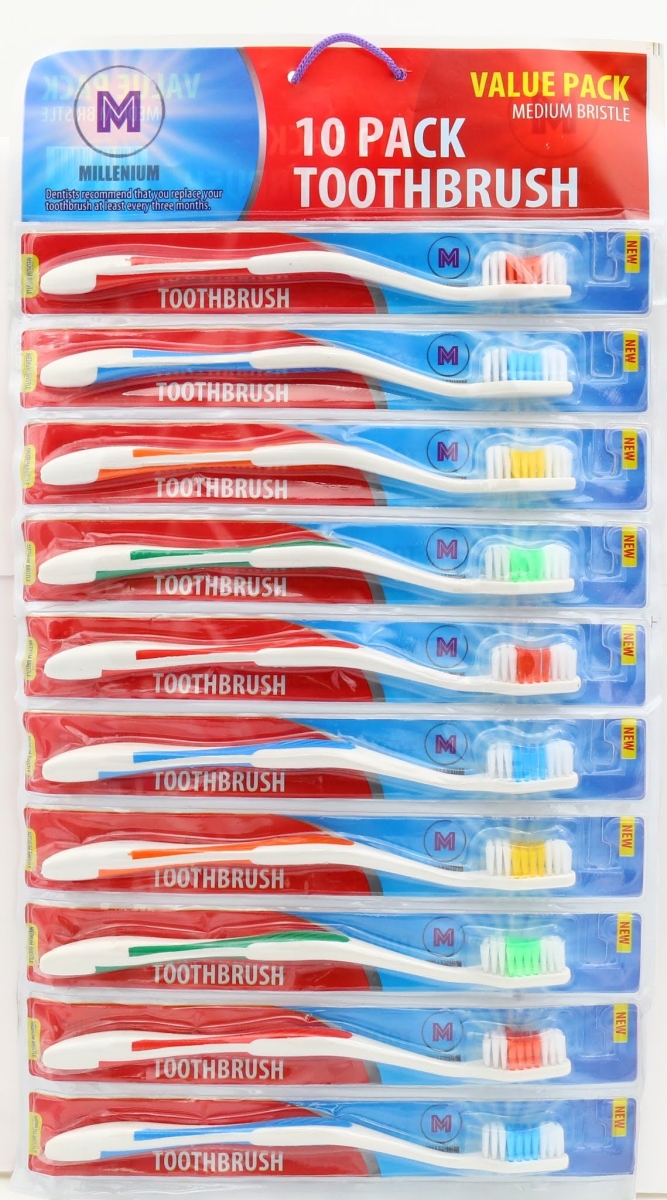 Picture of Millennium 100TB Toothbrushes Individually Wrapped Standard Medium Bristle - Pack of 100