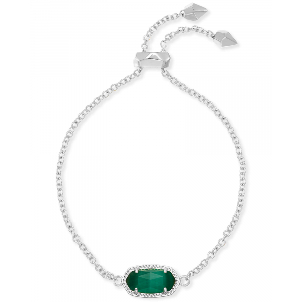 4217717609 Elaina Silver Adjustable Cats Eye May Chain Bracelet, Emerald