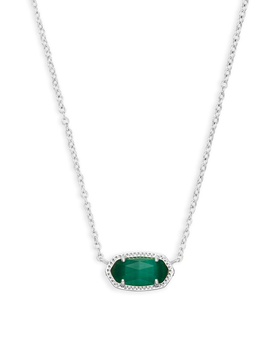 4217717620 Elisa Silver Pendant Cats Eye May Necklace, Emerald
