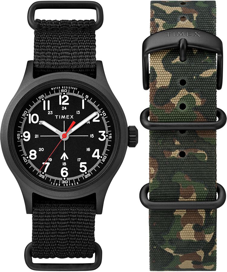 Picture of Timex TWG0176007S X Todd Snyder Military Inspired Fabric Black Dial Watch