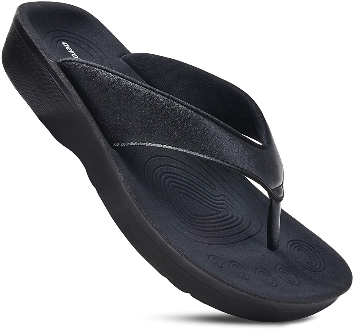 Picture of Aerothotic L0313-B-6 Womens Comfortable Orthotic Flip-Flops Sandal&#44; Pearly Black - Size 6
