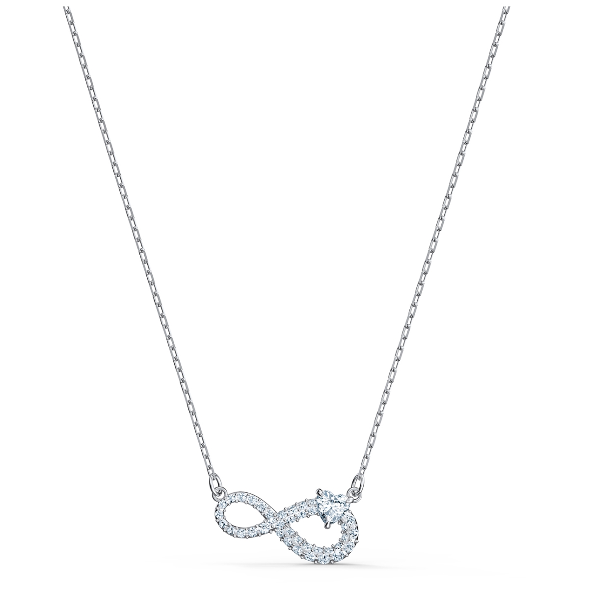 Picture of Swarovski 5520576 Infinity Rhodium Plated Necklace, White