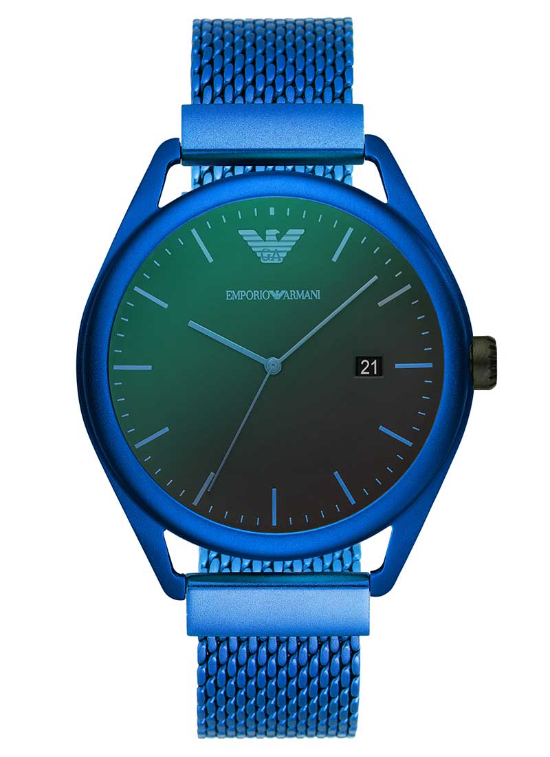 Picture of Armani AR11328 Mens Aluminum Mesh Watch&#44; Blue