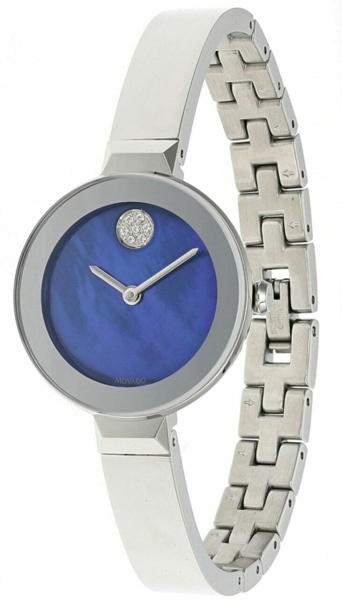 3600670 Ladies Bold Diamond Dial Bangle Watch, Stainless Steel -  Movado