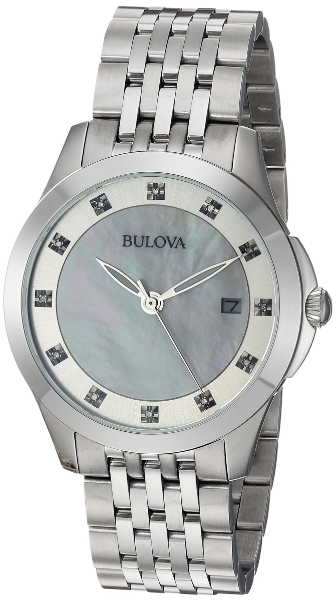 Picture of Bulova 96P174 36 mm Classic Diamond Accent Stainless Steel Silver-Tone Ladies Watch
