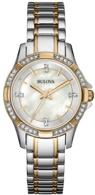 Picture of Bulova 98L203 Crystal Two-Tone Ladies Watch&#44; Stainless Steel