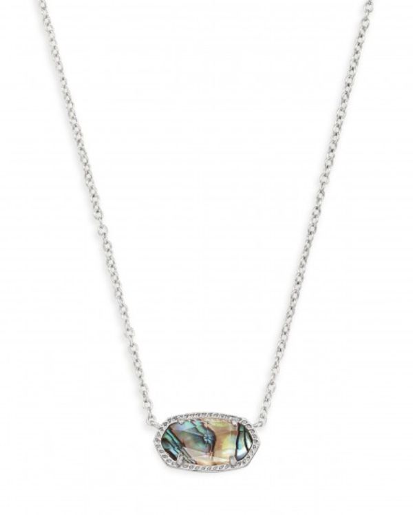 4217716018 Ladies Elisa Pendant Necklace - Rhodium & Abalone Shell