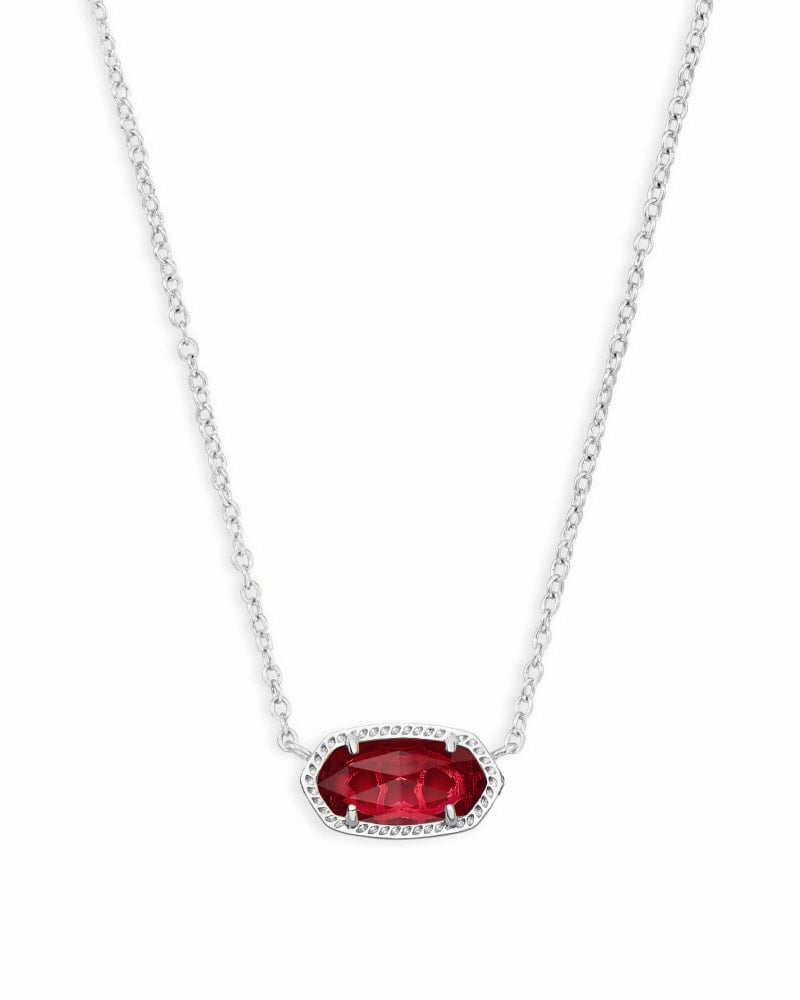 Kendra Scott 4217717616 Elisa Oval Pendant Necklace for Ladies, Berry Clear