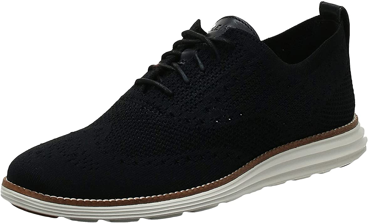 Picture of Cole Haan C27959-11 Original Grand Knit Wing TIP II Sneaker for Mens&#44; Black & Ivory - Size 11