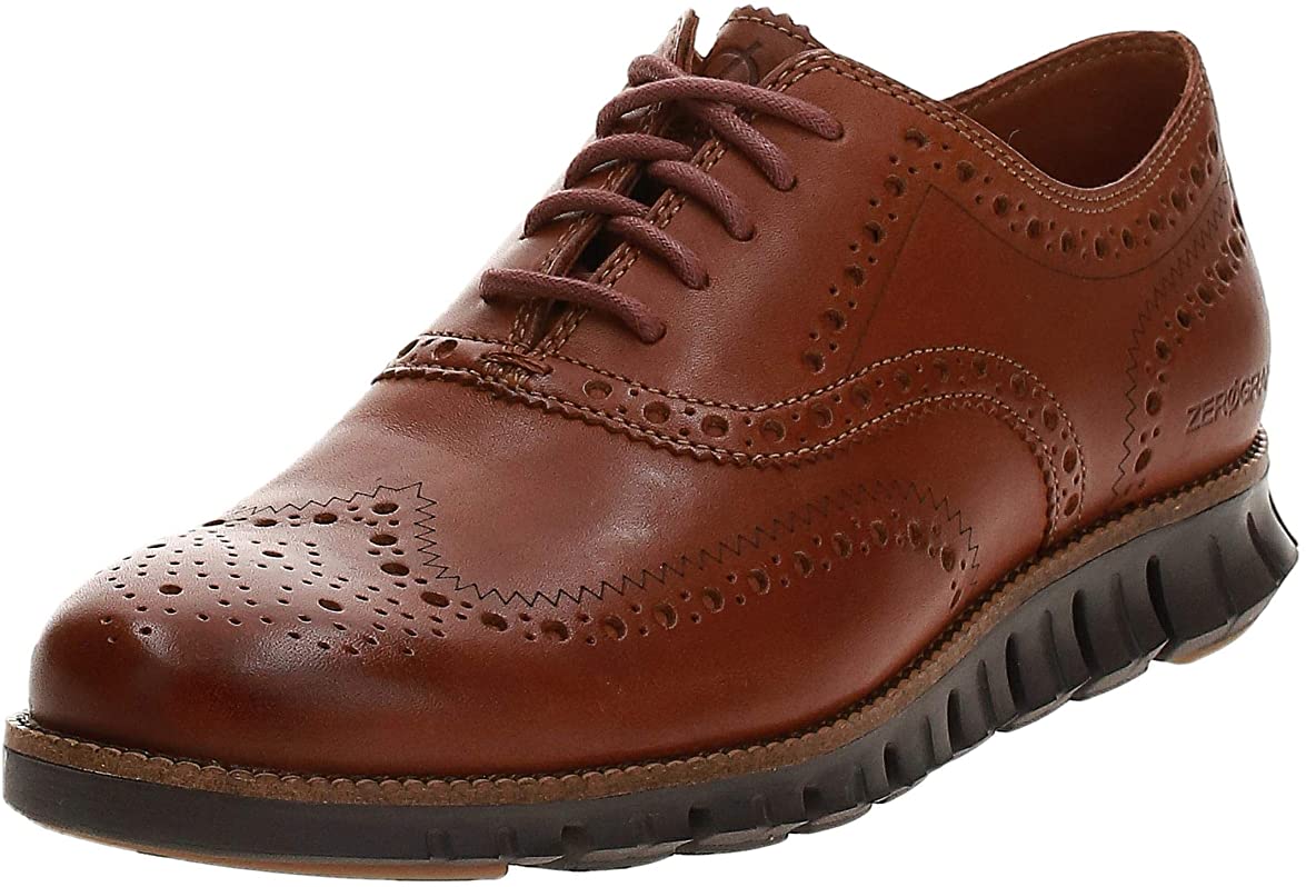 Zerogrand Wing OX Oxford Shoe for Mens, British Tan Leather & Java - Size 9