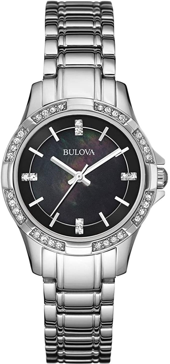 Picture of Bulova 96L214 30 mm Womens Quartz Silver Tone Swarovski Crystals Stainless Steel Watch