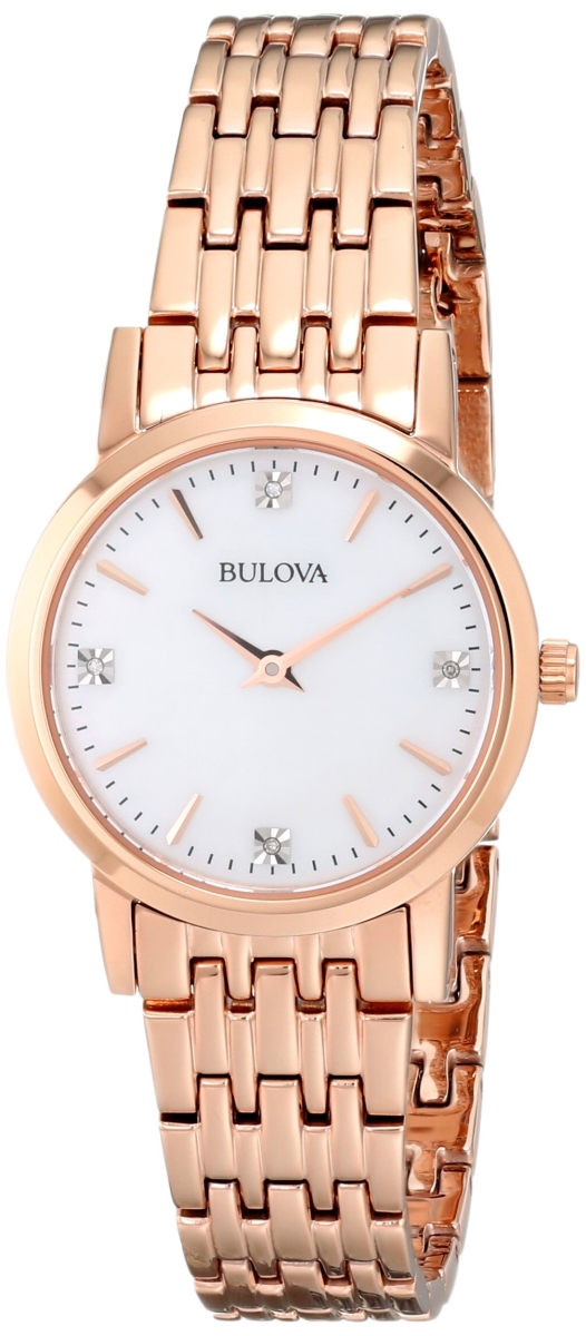 Picture of Bulova 97P106 Stainless Steel Diamond Rose Gold-Tone Ladies Watch