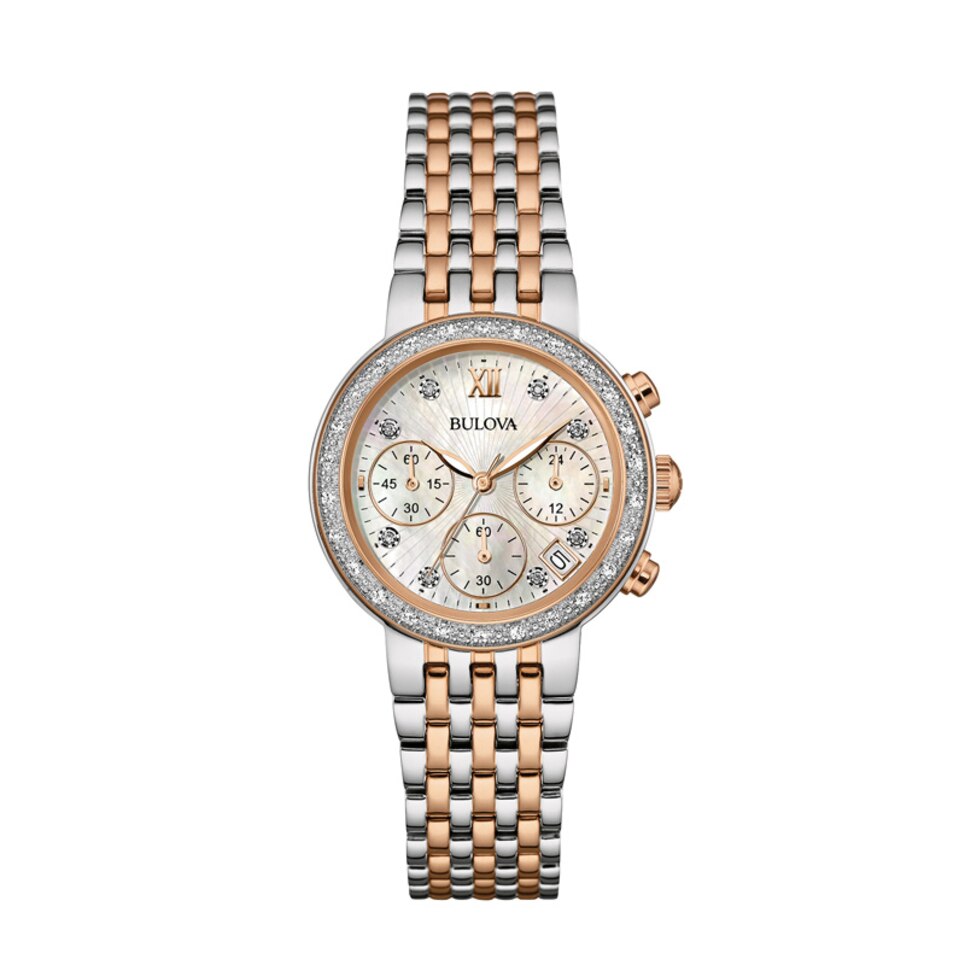 Picture of Bulova 98R215 Two-Tone Stainless Steel Ladies Watch&#44; Mother of Pearl Dial