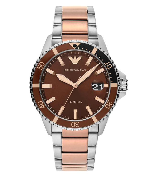 42 mm Two-Tone Watch for Mens, Stainless Steel