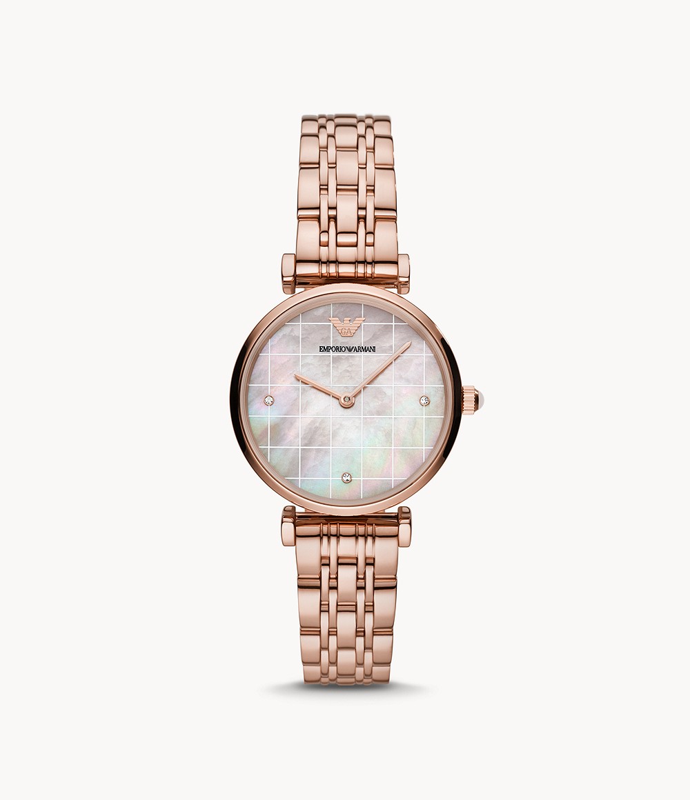 AR11385 32 mm Rose Gold-Tone Watch for Womens, Stainless Steel -  Emporio Armani