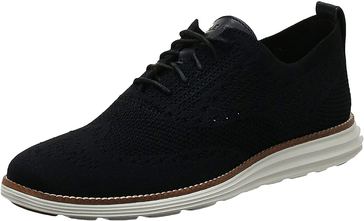 Men Original Grand Knit Wing TIP II Sneaker, Black & Ivory - Size 9