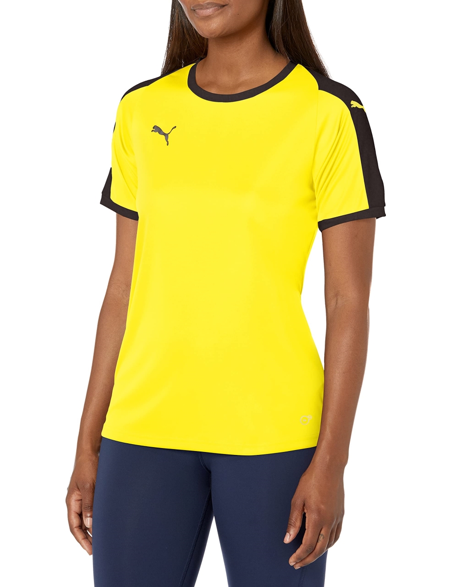 Womens Liga Jersey, Cyber Yellow & Black - Extra Small