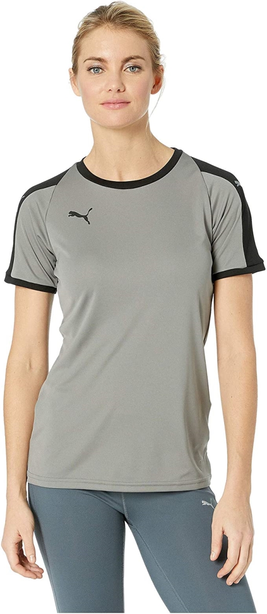 Womens Liga Jersey, Steel Gray & Black - Extra Small