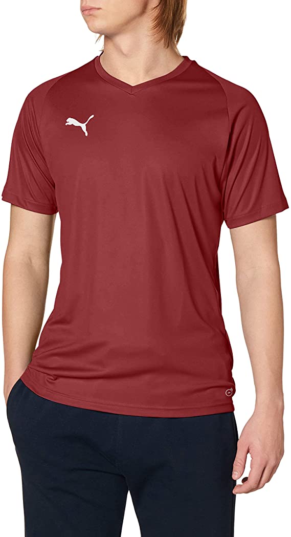 70350909-S Mens Liga Core Jersey, Cordovan & White - Small